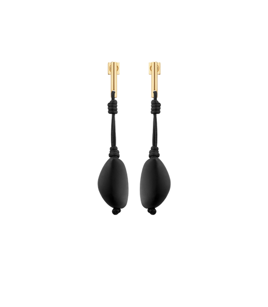 Téré Drop Earrings - Black Marble