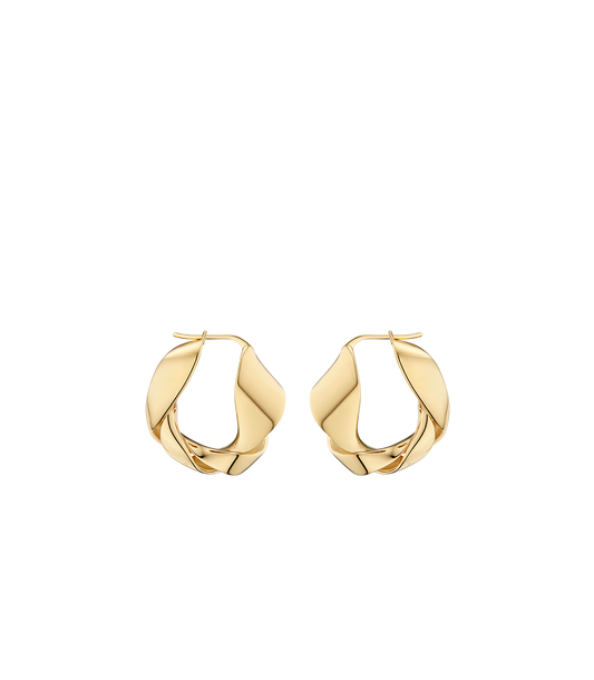 Éole Wavy Hoop Earrings - 24 carat gold-gilded edition